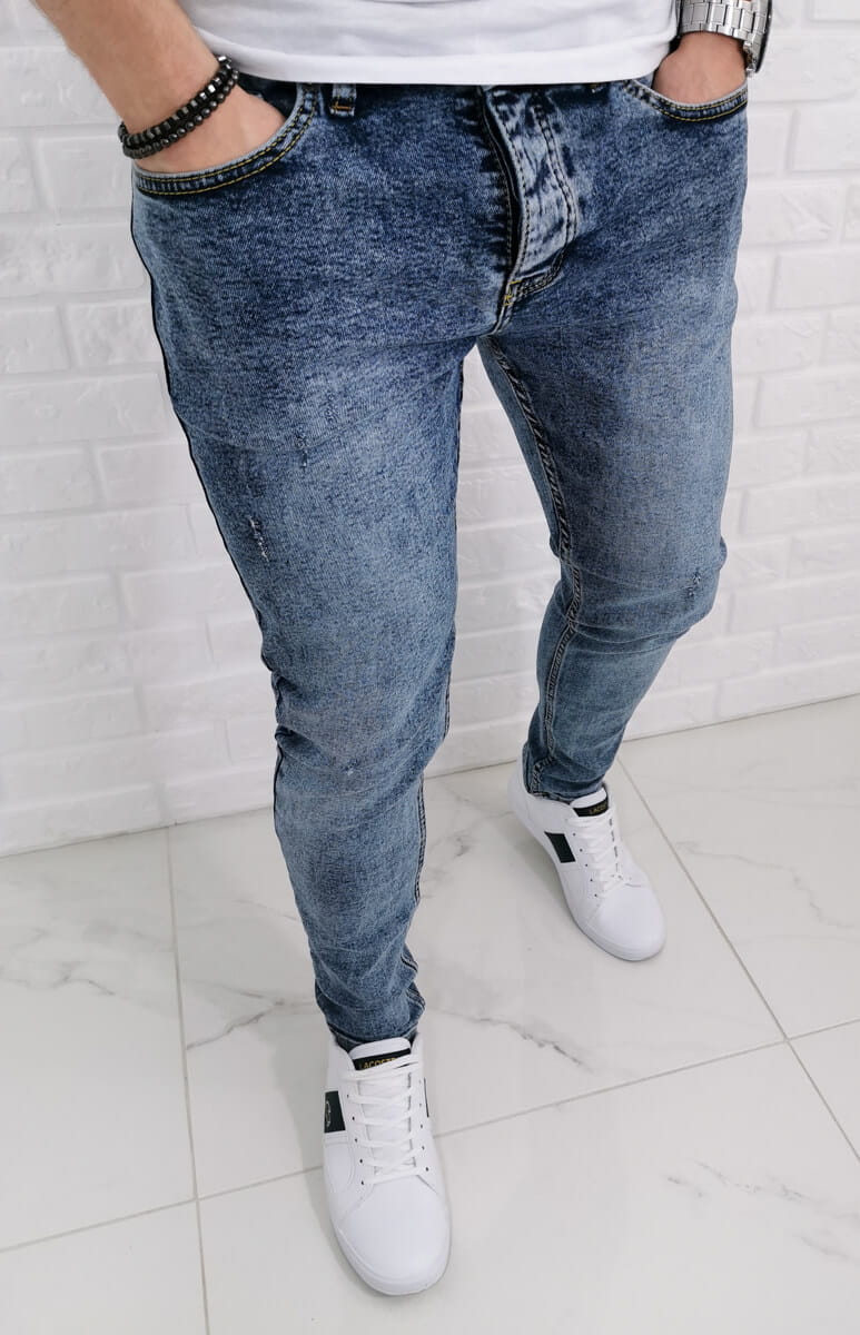 Spodnie meskie jeansowe marmurki 554