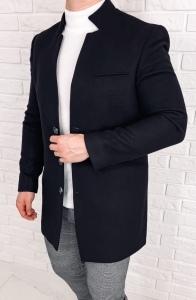 Płaszcz męski czarny ze stójką Stylovy 2189
