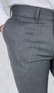 Szare eleganckie spodnie materiałowe męskie slim fit Stylovy 1841