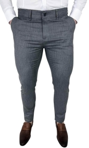 Szare eleganckie spodnie materiałowe męskie slim fit Stylovy 1841