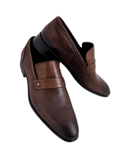 Eleganckie skórzane półbuty męskie camel 1031
