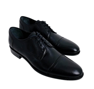 Czarne eleganckie skórzane półbuty męskie 1050