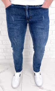Spodnie jeansowe męskie niebieskie slim fit 4035-Y