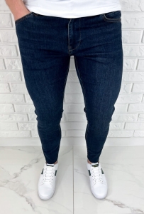 Spodnie jeansowe męskie granatowe super slim fit 7815