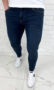 Spodnie jeansowe męskie granatowe super slim fit 7815