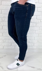Spodnie jeansowe męskie granatowe super slim fit 7815