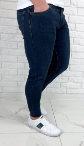 Spodnie jeansowe męskie granatowe super slim fit 7815