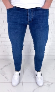 Spodnie jeansowe męskie granatowe slim fit B-447