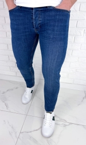 Spodnie jeansowe męskie granatowe slim fit B-447