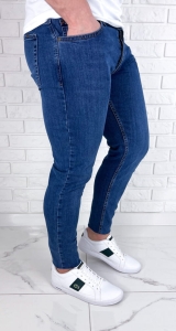 Spodnie jeansowe męskie granatowe slim fit B-447