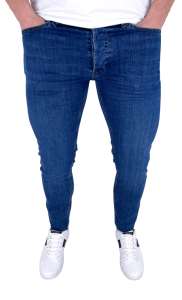 Spodnie jeansowe męskie granatowe slim fit B-447