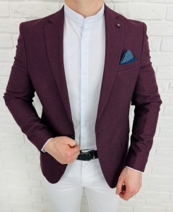 Marynarka męska elegancka bordowa 3439