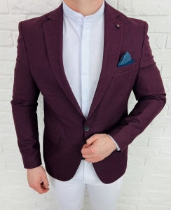 Marynarka męska elegancka bordowa 3439