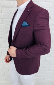 Marynarka męska elegancka bordowa 3439