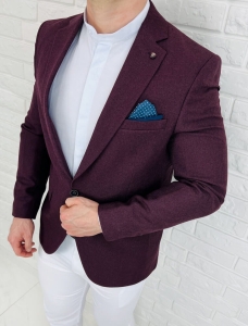 Marynarka męska elegancka bordowa 3439