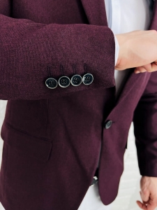 Marynarka męska elegancka bordowa 3439