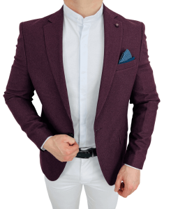 Marynarka męska elegancka bordowa 3439