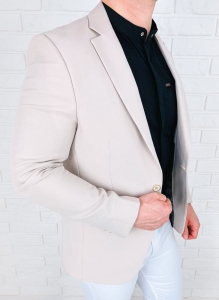 Kremowa elegancka marynarka męska Stylovy 3439