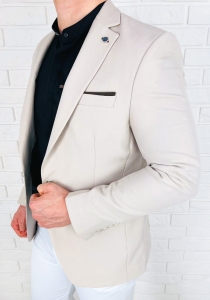 Kremowa elegancka marynarka męska Stylovy 3439