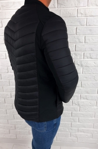 Czarna pikowana kurtka przejściowa męska slim fit 207