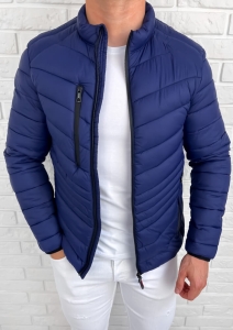 Granatowa pikowana kurtka przejściowa męska slim fit 5047-69