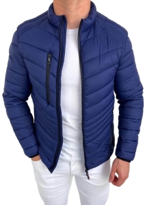 Granatowa pikowana kurtka przejściowa męska slim fit 5047-69