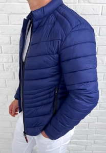 Granatowa pikowana kurtka przejściowa męska slim fit 5047-69