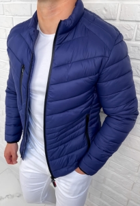 Granatowa pikowana kurtka przejściowa męska slim fit 5047-69