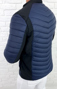 Granatowa pikowana kurtka przejściowa męska slim fit 207-26