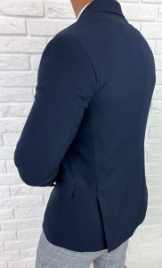 Marynarka męska elegancka granatowa dwurzędowa H95
