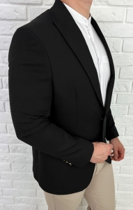 Marynarka męska casual czarna ozdobne guziki Stylovy H94