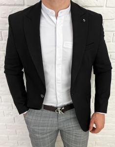 Marynarka męska casual czarna Stylovy H83