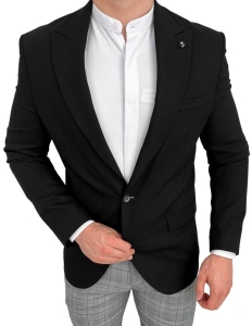 Marynarka męska casual czarna Stylovy H83
