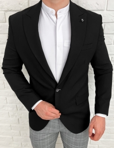 Marynarka męska casual czarna Stylovy H83