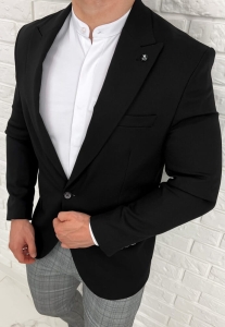 Marynarka męska casual czarna Stylovy H83