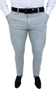 Jasnoszare bawełniane eleganckie spodnie slim fit 6545 A.Gri