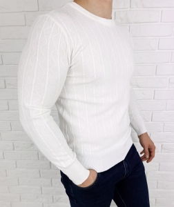 Biały sweter męski Stylovy HHL8069