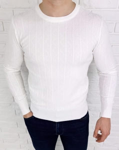 Biały sweter męski Stylovy HHL8069