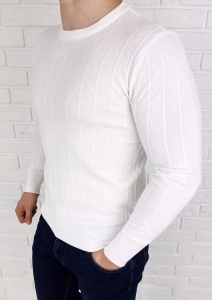 Biały sweter męski Stylovy HHL8069
