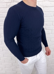 Granatowy sweter męski Stylovy HHL8069