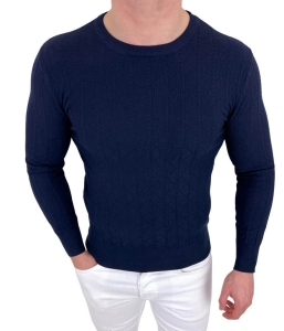 Granatowy sweter męski Stylovy HHL8069