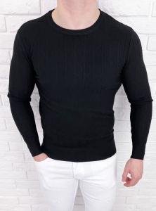 Czarny sweter męski Stylovy HHL8069