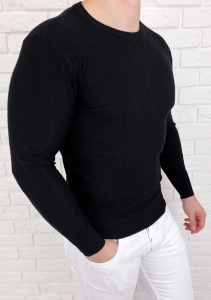 Czarny sweter męski Stylovy HHL8069