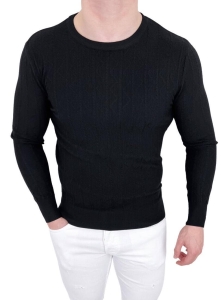 Czarny sweter męski Stylovy HHL8069