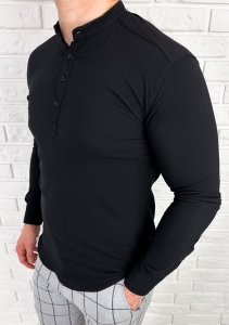 Czarna koszula slim fit zapięcie do połowy 1988