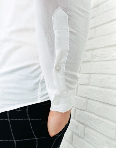 Biała koszula slim fit zapięcie do połowy 1988