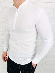 Biała koszula slim fit zapięcie do połowy 1988