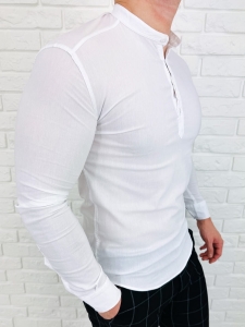 Biała koszula slim fit zapięcie do połowy 1988