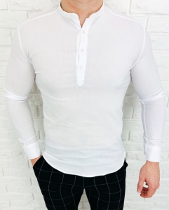 Biała koszula slim fit zapięcie do połowy 1988