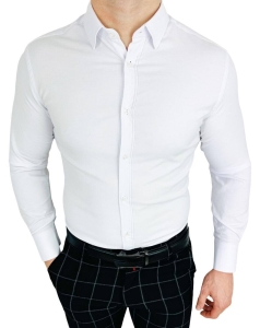Biała koszula oxford z kołnierzem slim fit VP1977